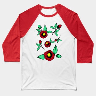 Red camellia blossoms Baseball T-Shirt